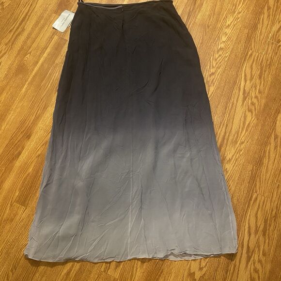 NEW Adrianna Papell Silk Skirt Sz 16 Black Silver Ombré Formal Evening Vtg Y2K - Picture 5 of 9
